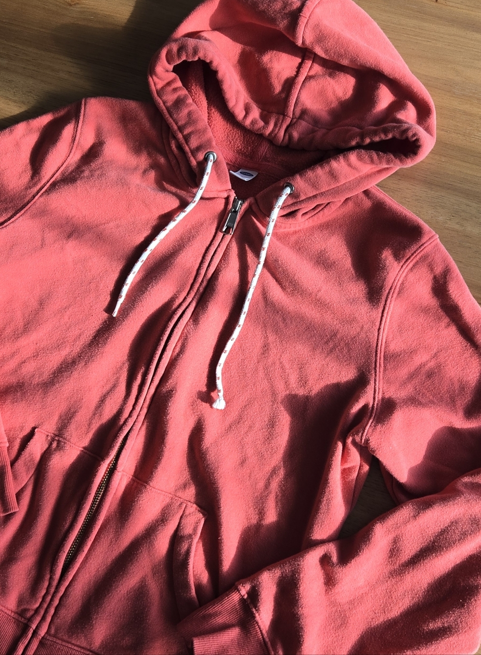 old navy light red zip hoodie | size s | basic everyday sweatshirt